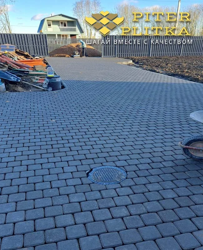 Укладка классической брусчатки Брук.
